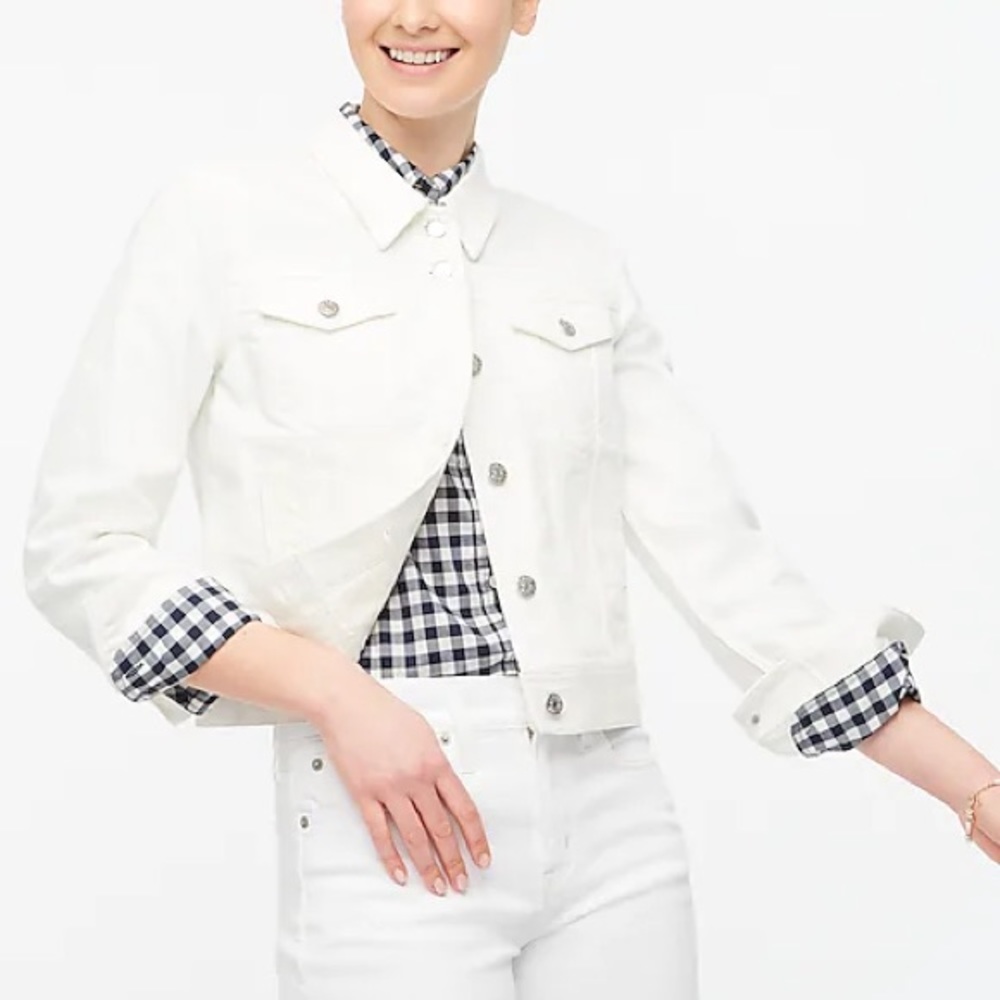Jcrew white jean jacket